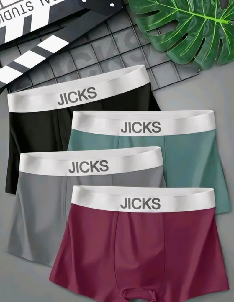 JICKS Men's Seamless Trunk Boxers (Pack of 4) (70)