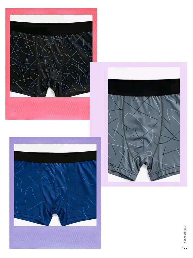 Men's Geometric Print Comfort Boxer Briefs 3-Pack (75)