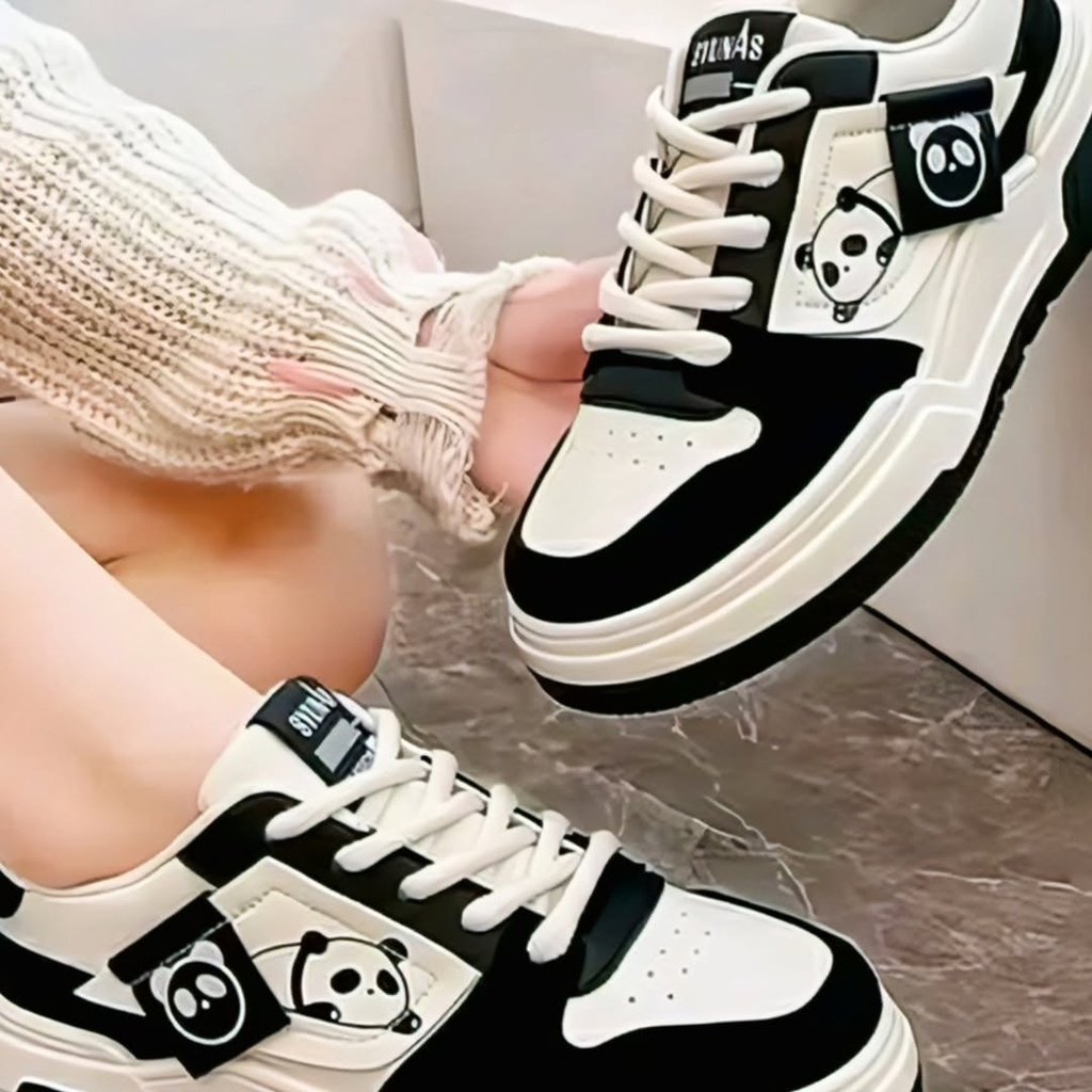 Panda Sneakers White and Black Casual Shoes for Women