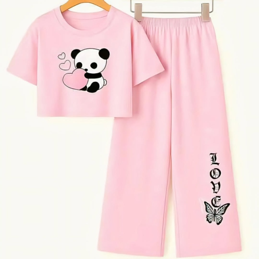 Kids Full Set Pajama and T-Shirt Loungewear (S, 7-8Y)