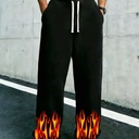 Men's Black Gym Trouser with Drawstring Elastic Waist