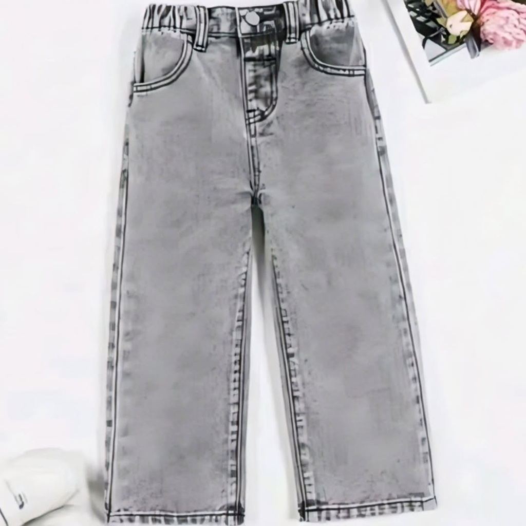 Kids Straight-Leg Pants with Elastic Waistband (5-6Y)