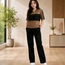 Loungewear Set with Polo T-Shirt and Wide-Leg Trackpants