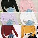 Ribbed Crop Top Full Sleeves