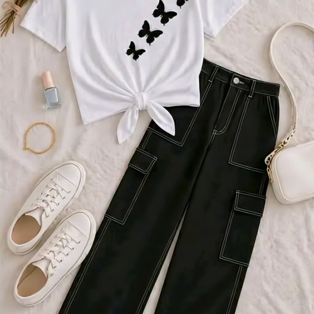 Cargo Pants & Cotton T-Shirt Co-ord Set (11-12Y)