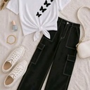 Cargo Pants & Cotton T-Shirt Co-ord Set