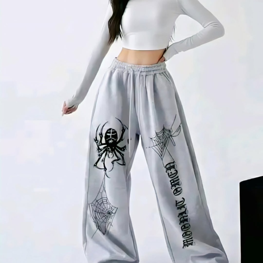 Wide Leg Grey Gym Trouser (S)