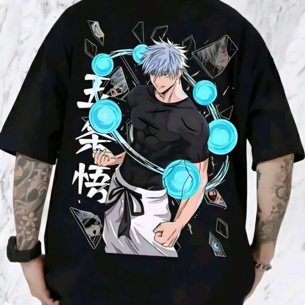 Gojo Satoru Jujutsu Kaisen Anime Men's Oversized T-Shirt (S)