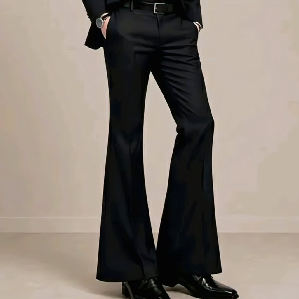 Men's Black Flare Bootcut Pant (28)