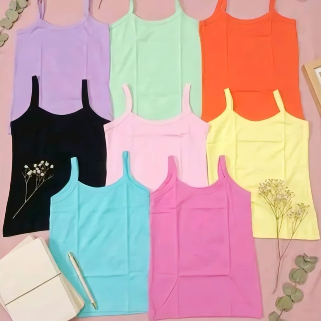 Women's Camisole Solid Strappy Slip Innerwear pack of 8 (2-3Y)