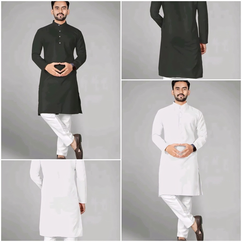 Men's Cotton Solid Kurta Pajama Set (S)