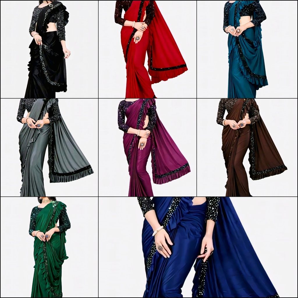 Ready to Wear Ruffle Saree for Women