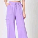 Lavender Wide-Leg Cargo Trouser