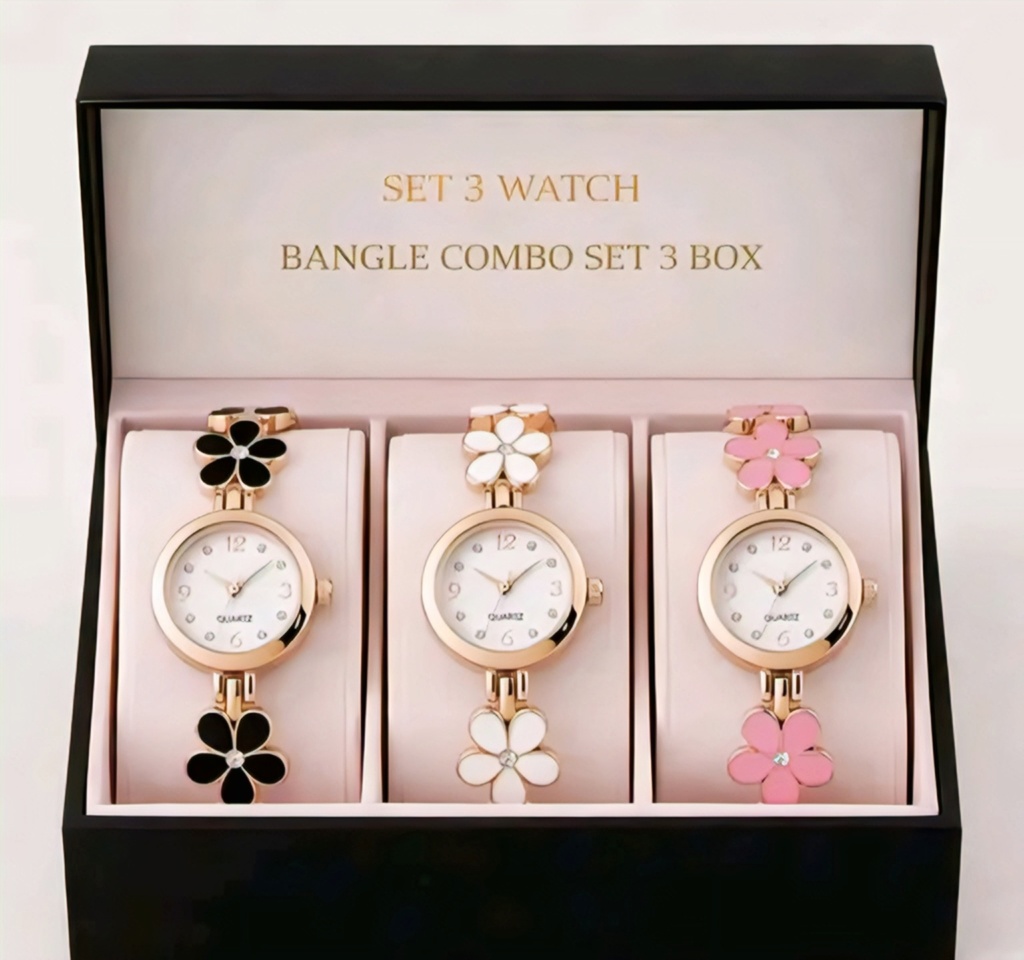 Women Bangle Watch Combo Set of 3