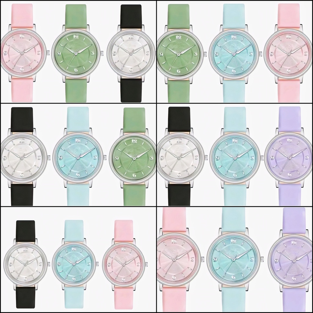 Pack of 3 Wrist Watches (Green/blue/pink)