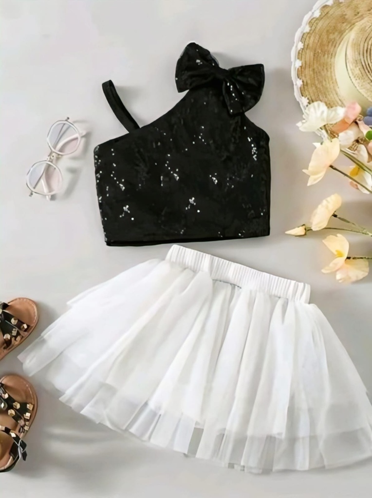 Kids Crop Top Tutu Skirt Set