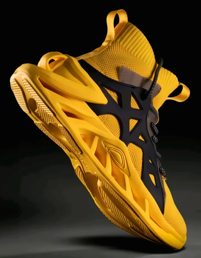Yellow High-Top Sports Shoes (6)