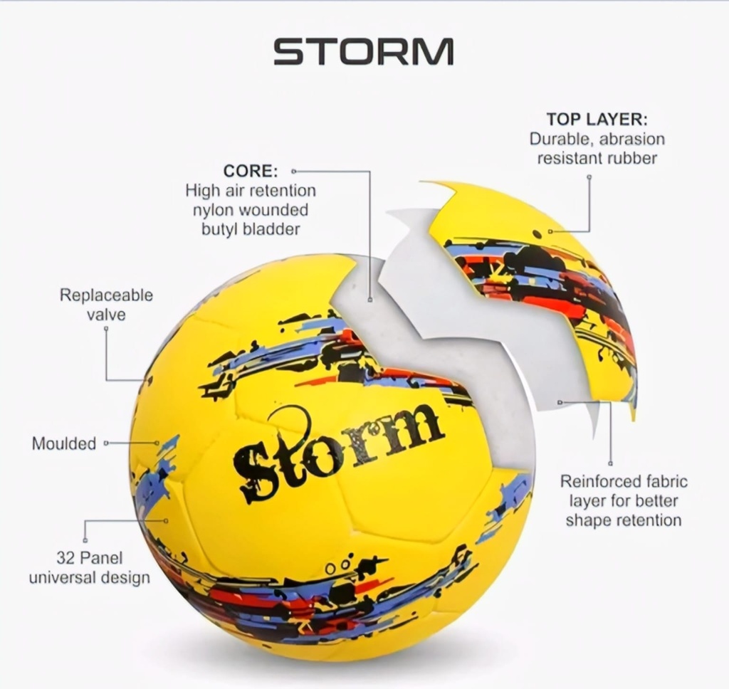 Yellow Football Size 5 Storm