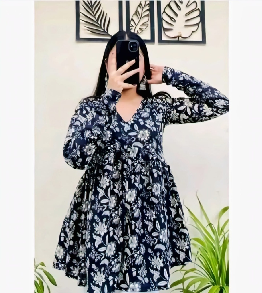 Jaipuri Cotton Flared Anarkali Kurti (XS)