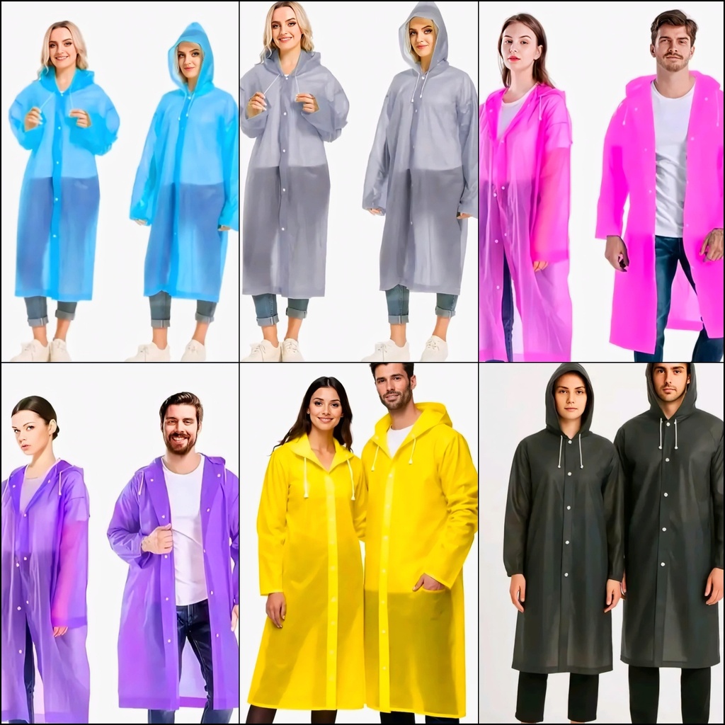 Unisex Waterproof Hooded Raincoat (M, Blue)