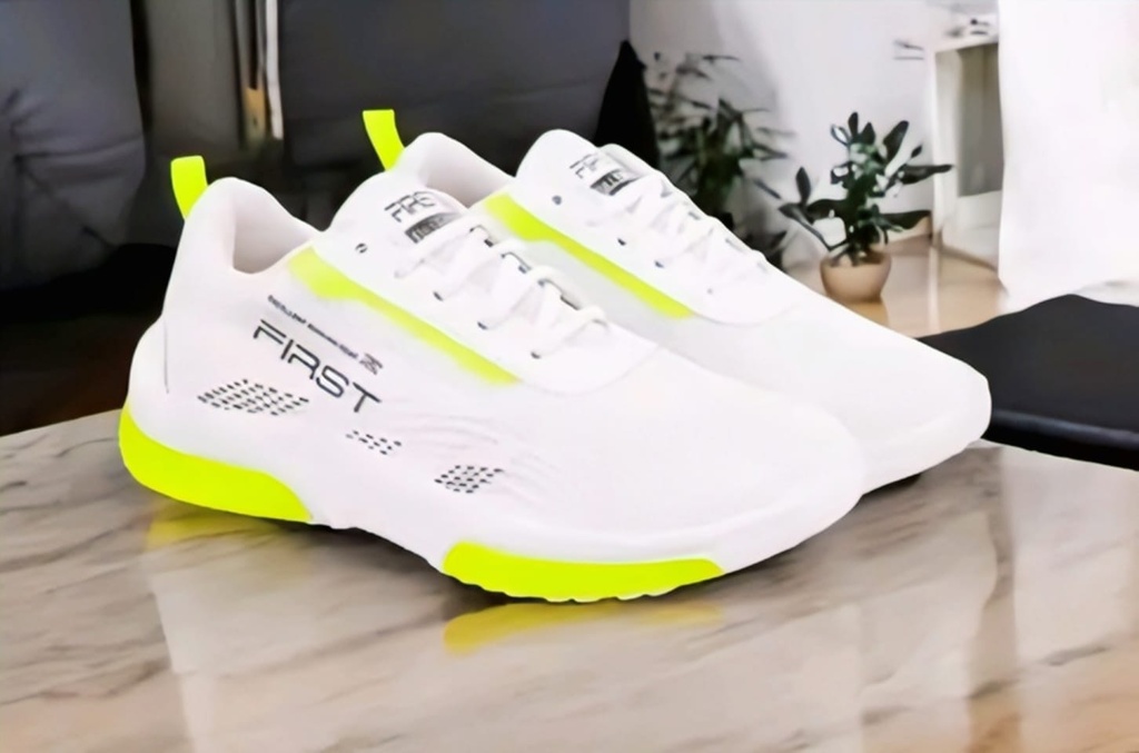 White Neon Sports Shoes Running (6)