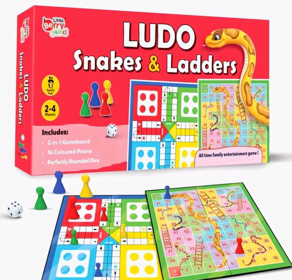 2-in-1 Ludo Snakes Ladders Toy
