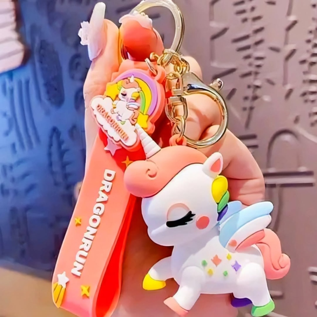 Cute Cartoon Unicorn Charm Strap Keychain