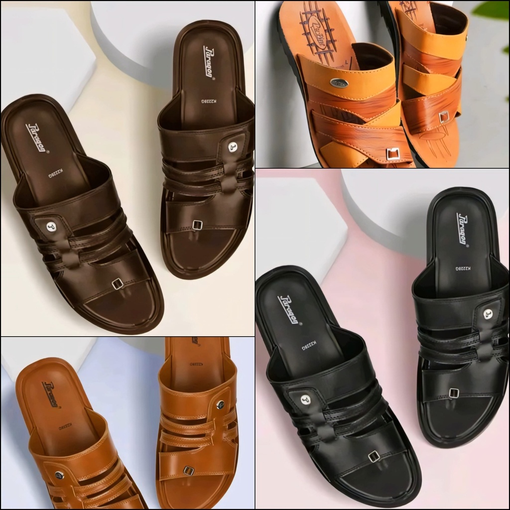 Men Leather Slippers Sandals Footwear