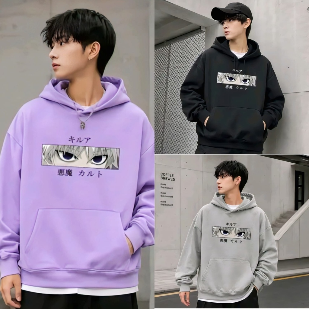 Men Casual Oversized Hoodie Sweatshirt (S, Purple)