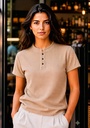 Women's Ribbed Henley T-Shirt I