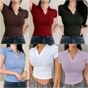 Polo Neck T Shirt Top