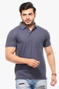 Men Charcoal Gray Polo T-Shirt