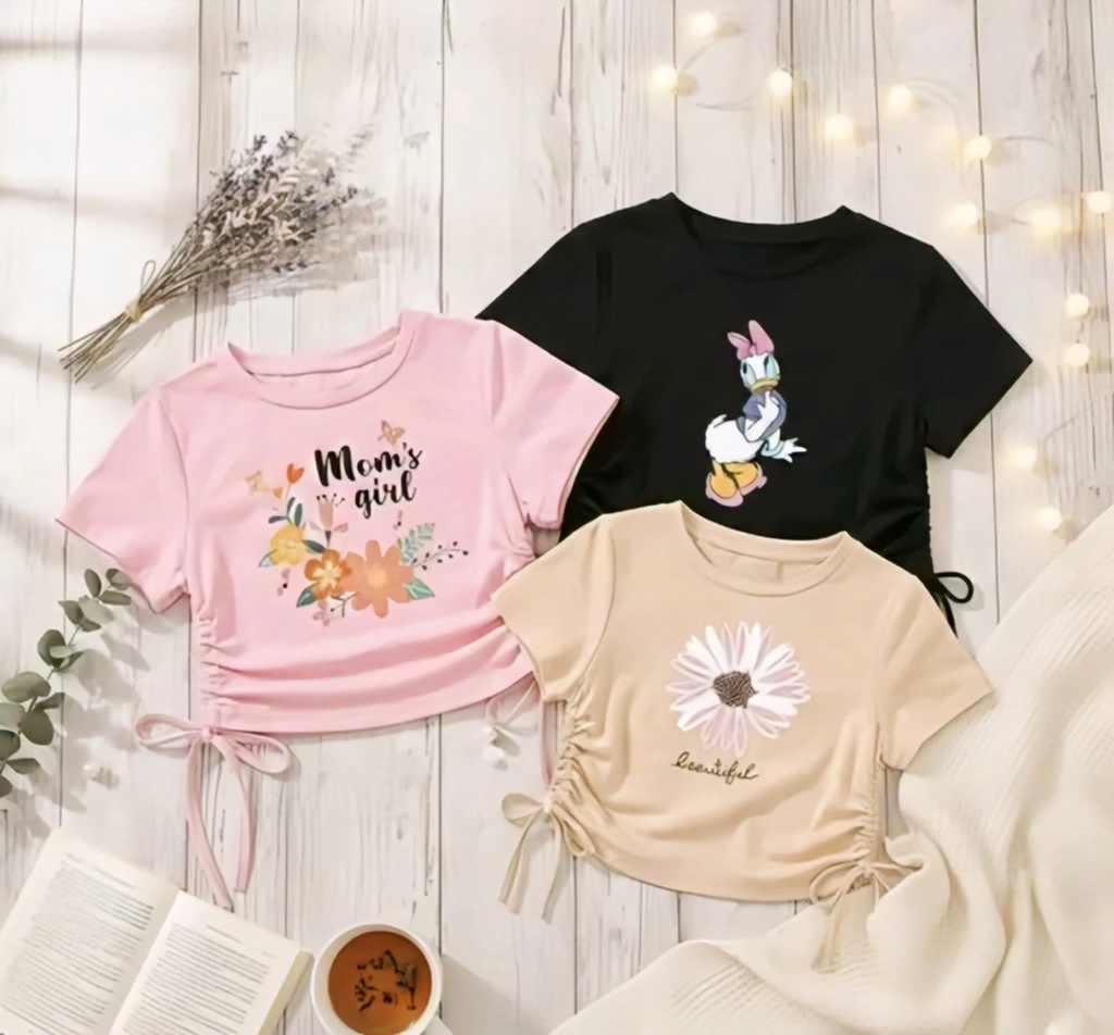 Girls Side Cinch Crop T-Shirt III (3-4Y)