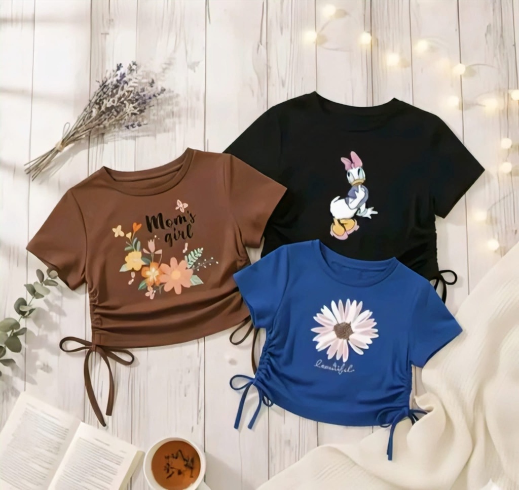Girls Side Cinch Crop T-Shirt II (3-4Y)